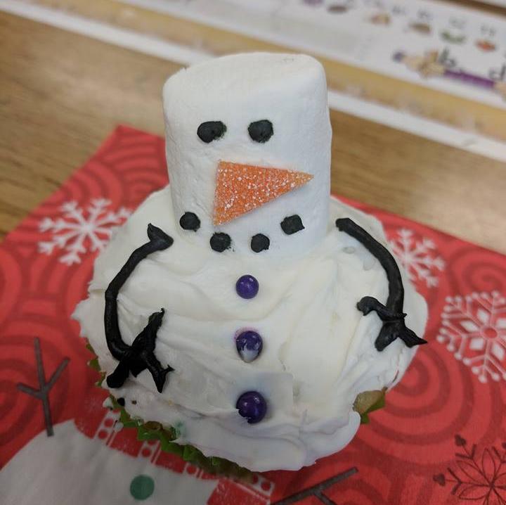 Snowman cupcake