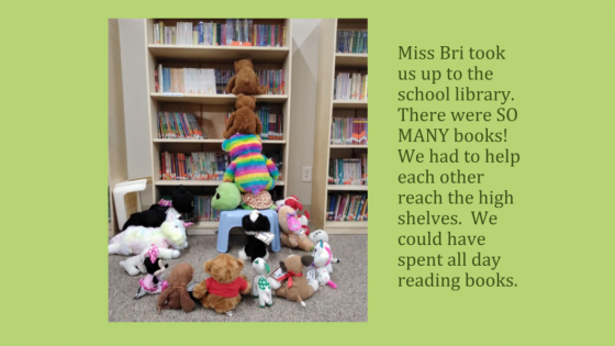 Miss Bri took us up to the school library. There were so many books!